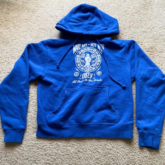 obey hoodie blue